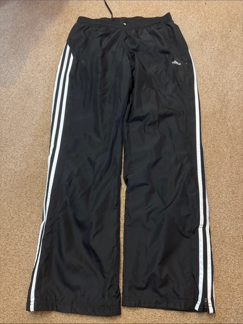 Women’s adidas medium Black Jogger Track Pants with White Side Stripes